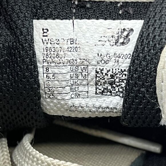 New Balance 327 Running Shoes Women Size 8 B Black White Comfort Low Sneakers - Picture 8 of 9